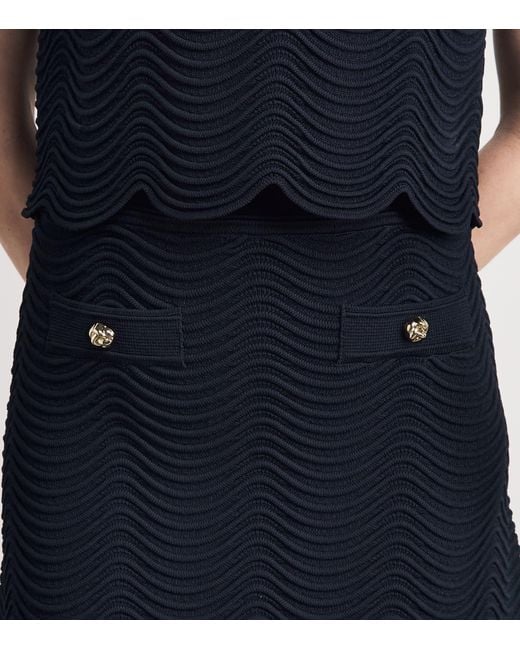Sandro Blue Knitted Mini Skirt