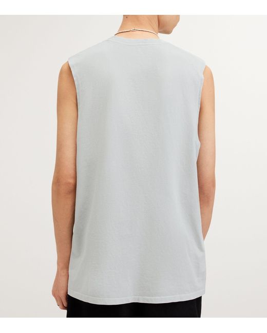 AllSaints White Cotton Sleeveless Remi T-shirt for men