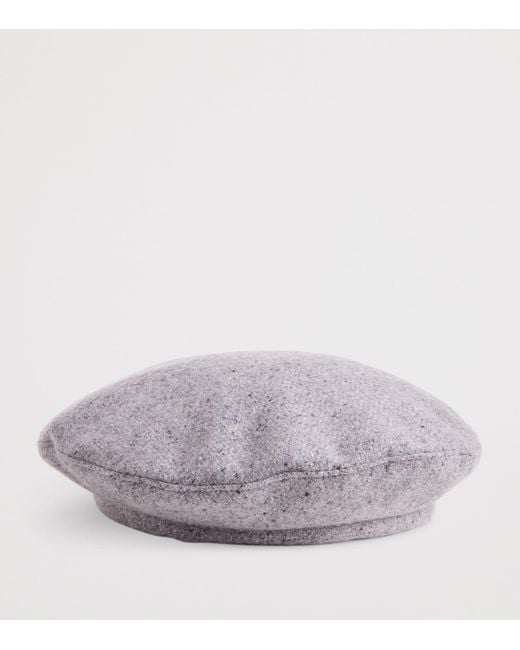 Eleventy Gray Silk-Cashmere Beret for men
