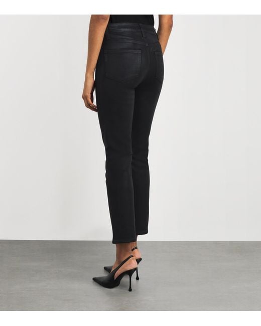 PAIGE Black Coated Cindy Mum Jeans