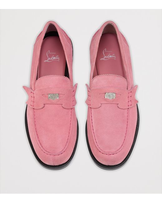 Christian Louboutin Pink The Plato Suede Loafer