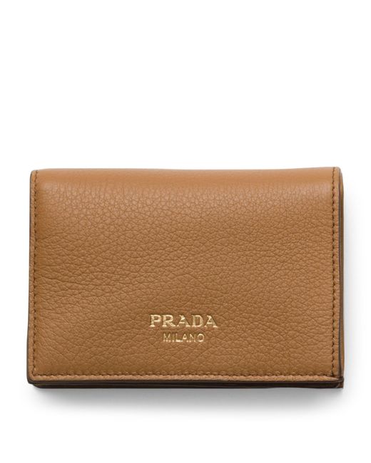 Prada Natural Small Leather Bifold Wallet