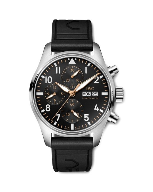 Iwc Black Stainless Steel Pilot's Apxgp Chronograph Watch for men