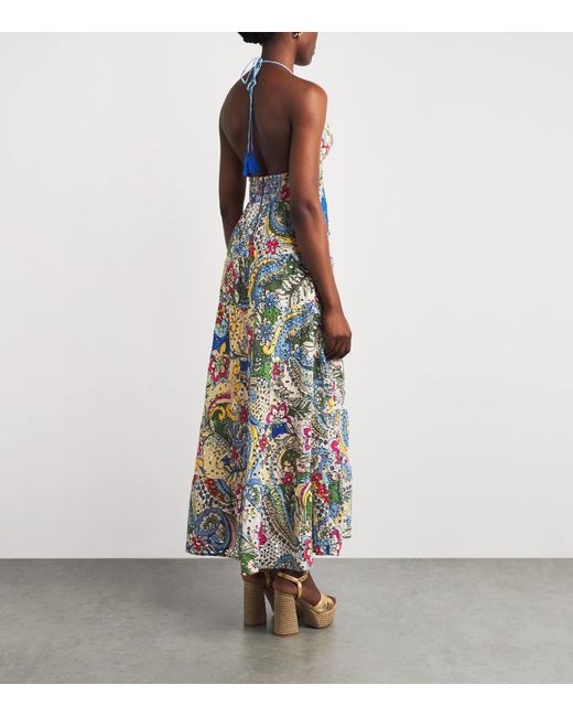 Alice + Olivia White Embroidered Karolina Maxi Dress