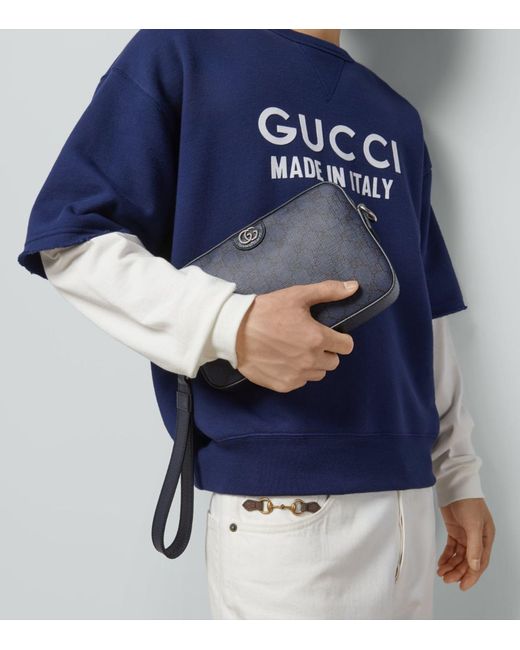 Gucci Blue Gg Supreme Ophidia Shoulder Bag for men