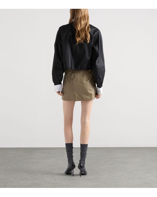 Prada Natural Chino Zip-Up Mini Skirt