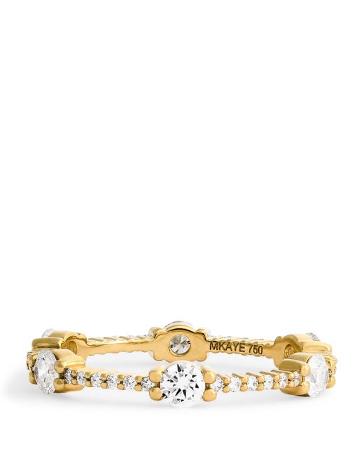 Melissa Kaye Metallic And Diamond Sadie Alternating Eternity Band