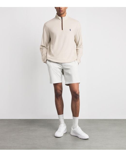 Ralph Lauren White Cotton-Blend Quarter-Zip Sweater for men