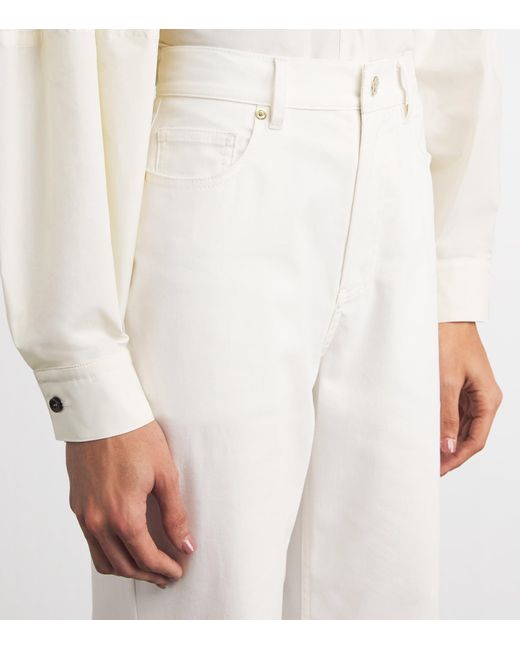 RETORI White Stretch-Cotton Gabardine Straight Trousers