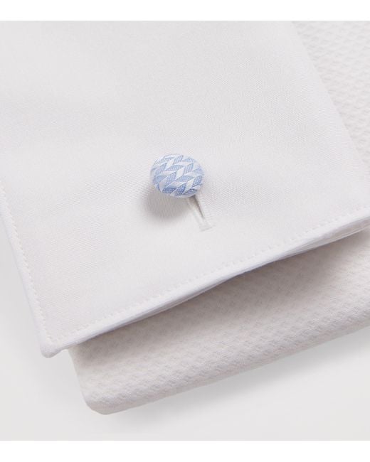 Eton of Sweden White Pique-Front Slim-Fit Shirt for men