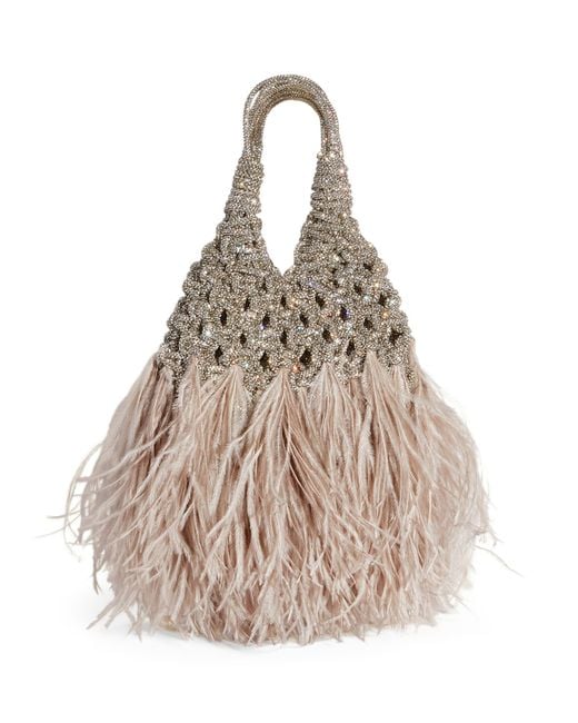 HIBOURAMA Natural Mini Vannifique Plumes Woven Bag