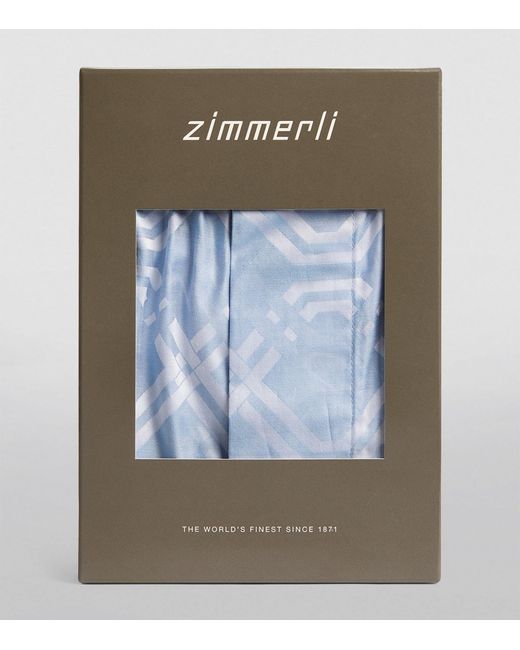 Zimmerli of Switzerland Blue Cotton Luxury Jacquard Boxers for men