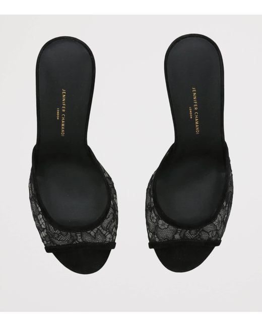 JENNIFER CHAMANDI Black Lace Guido Mules 85