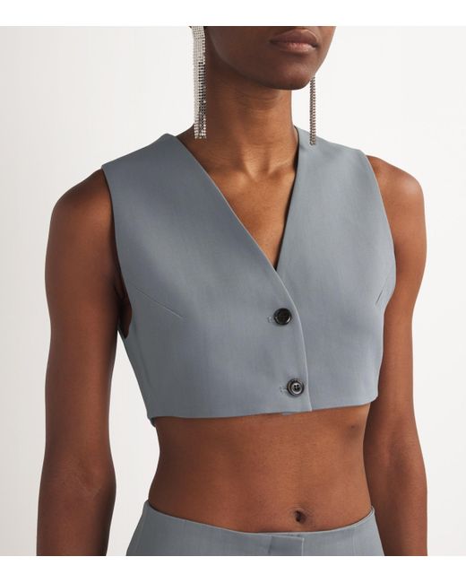 Nanushka Gray Suree Crop Top