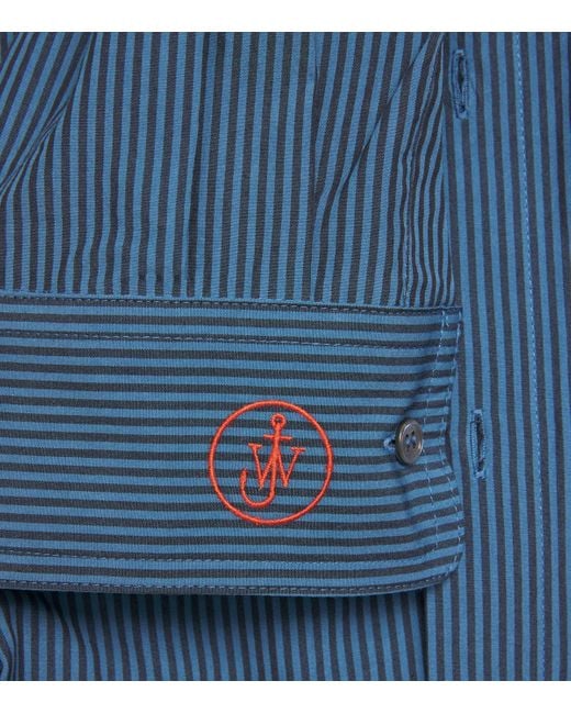 J.W. Anderson Blue Cotton Patchwork Stripe Shirt for men