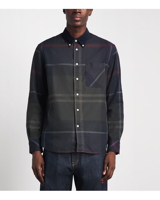 Barbour Blue Cotton Tartan Dunoon Shirt for men