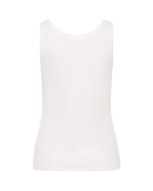 Hanro White Cotton-Stretch Tank Top