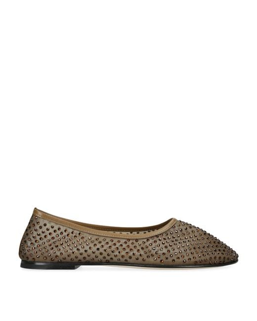 Dear Frances Brown Embellished Balla Ballet Flats