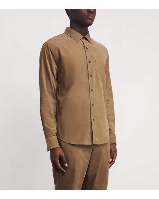 Vince Brown Cotton Corduroy Shirt for men