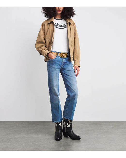 Mother Blue The Rambler Zip Ankle Jeans