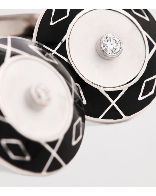 Deakin & Francis Black Diamond And Mother-Of-Pearl Cufflinks for men