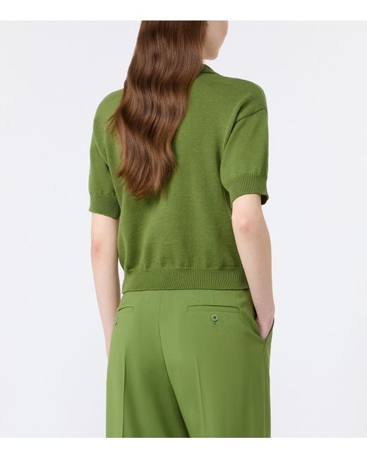 Weekend by Maxmara Green Knitted Polo Shirt