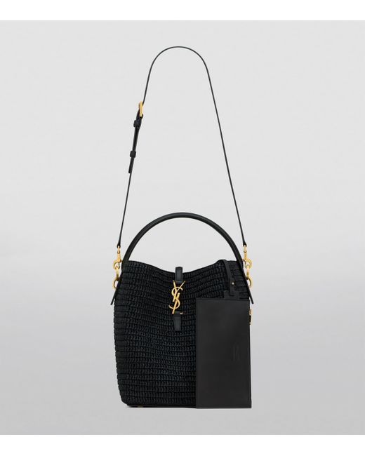 Saint Laurent Black Raffia Le 37 Bucket Bag