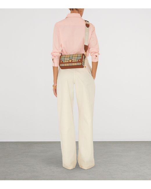 Burberry Metallic Check Top-Handle Bag