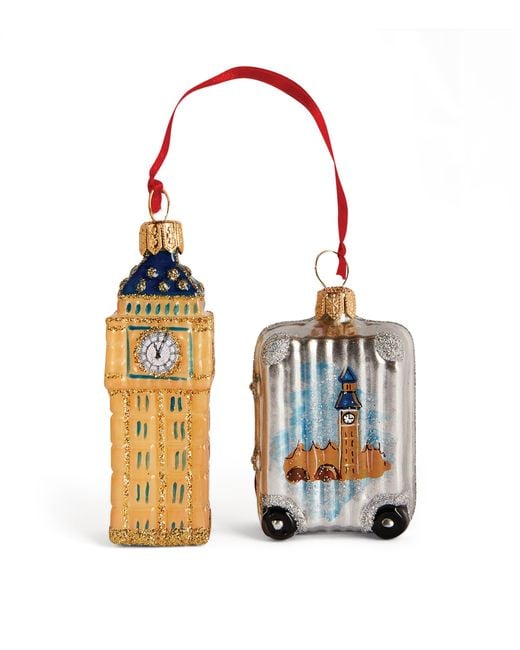 Harrods White Big Ben And Suitcase Decoration