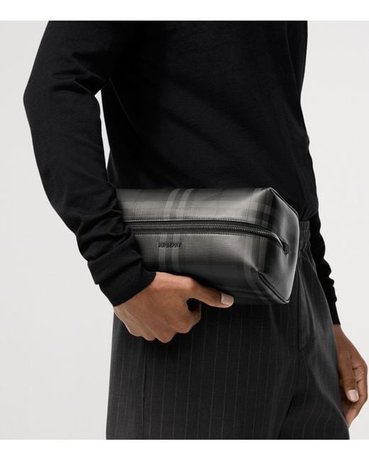 Burberry Black City Check Zip Pouch for men
