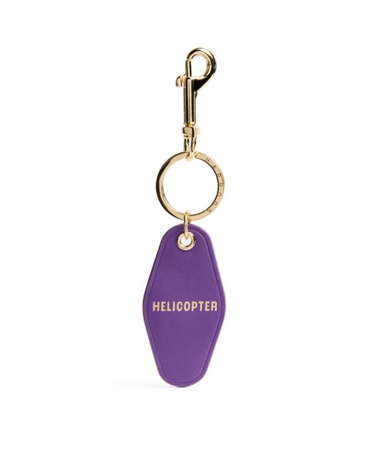 Harrods Purple Leather Helicopter Tag Keyring