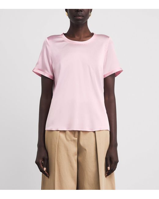 Maje Pink Silk T-Shirt Blouse