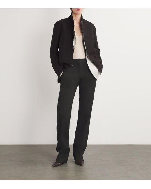 The Row Black Selvie Cotton-Wool Trousers