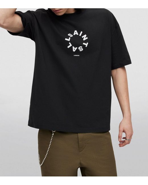 AllSaints Black Tierra Logo T-shirt for men