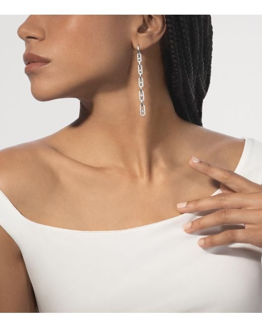 Messika White Move Link And Diamond Earrings