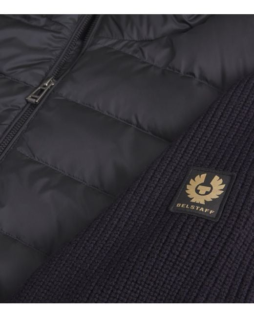 Belstaff Blue Merino Wool Circuiteer Hybrid Jacket for men