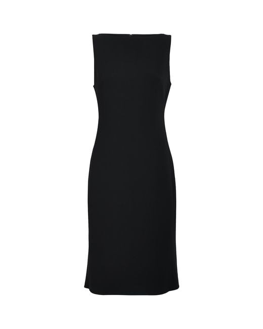 Theory Black Admiral Crepe Midi Shift Dress