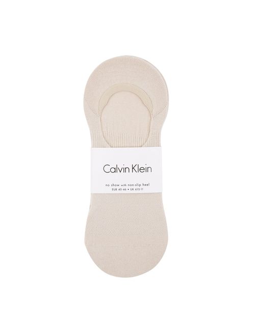 Calvin Klein Cotton No Show Liner Socks (pack Of 2) in White for Men Lyst
