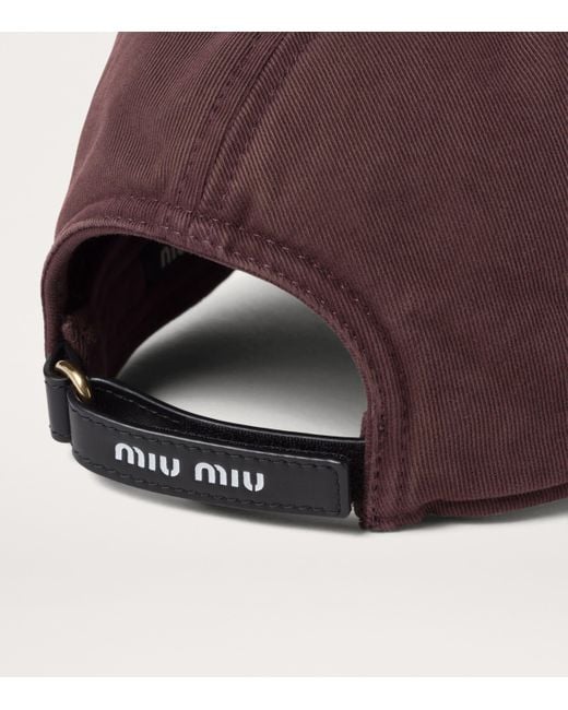 Miu Miu Red Drill Baseball Cap
