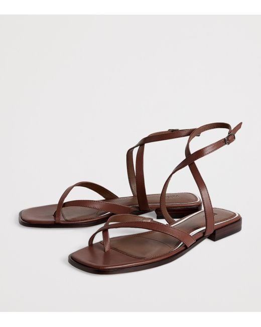PAIGE Brown Leather Reese Sandals
