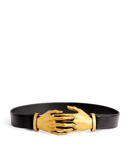 Khaite Black Leather Sculpted Hands Belt