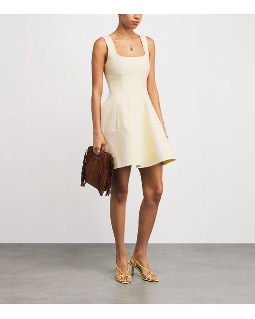 Maje Natural Jacquard Skater Mini Dress