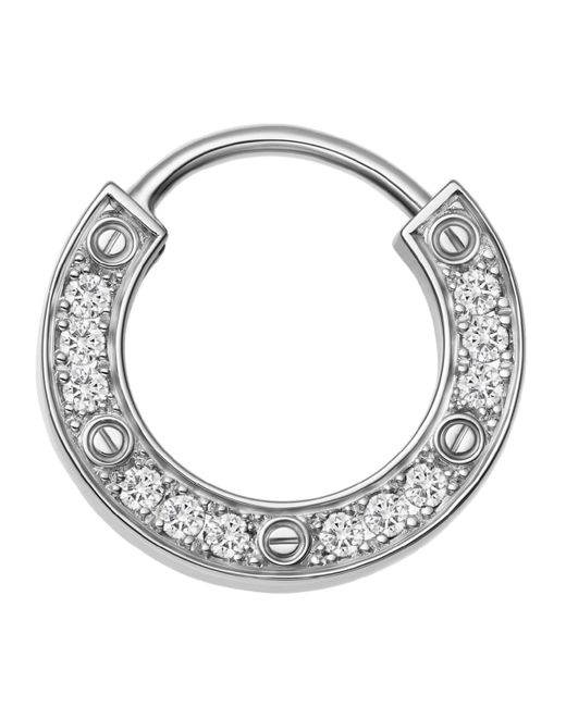 Cartier Metallic And Diamond Love Single Hoop Earring