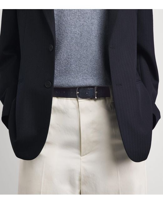 Jacob Cohen Blue Crocodile Leather Belt for men
