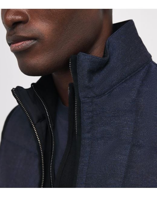 Pal Zileri Blue Reversible Padded Gilet for men