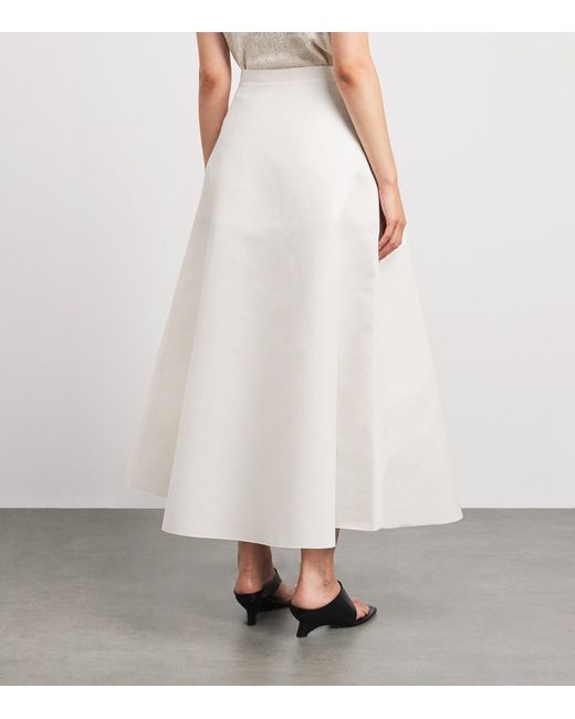 FFORME White Cotton-Silk Deeta Maxi Skirt