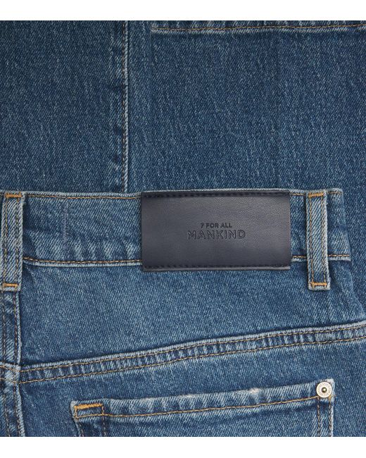 7 For All Mankind Blue Stovepipe Straight Jeans