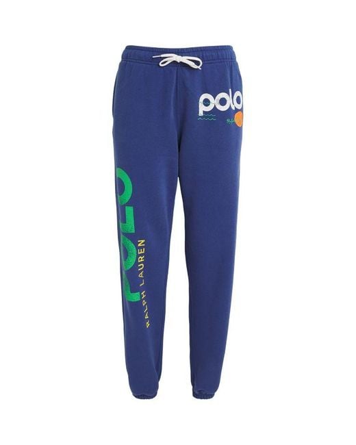 Polo Ralph Lauren Blue Cotton-Blend Wave Sweatpants