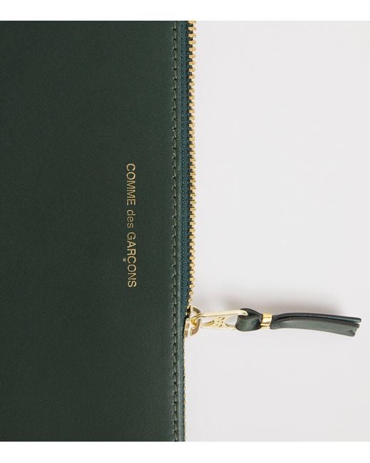 Comme des Garçons Green Large Leather Pouch for men
