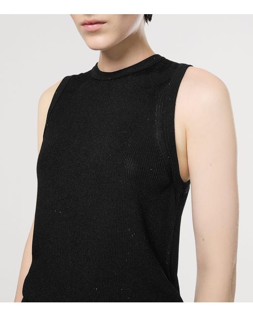 Tom Ford Black Micro-Sequin Knitted Tank Top